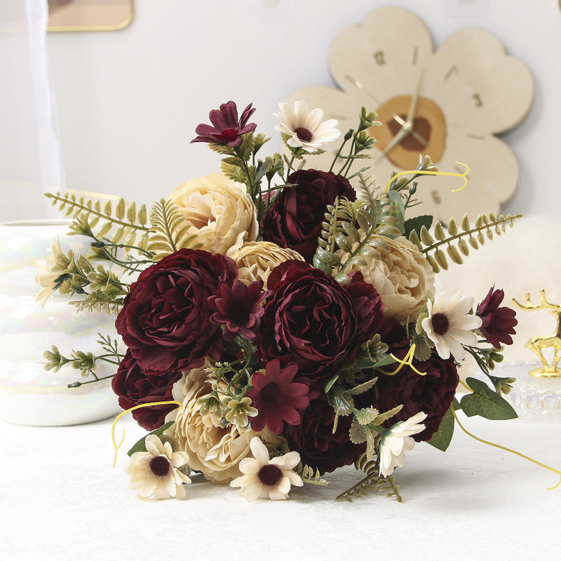 Silk Peony Bouquet, 13" Tall,  for Wedding, Home Decor, Event Arrangements