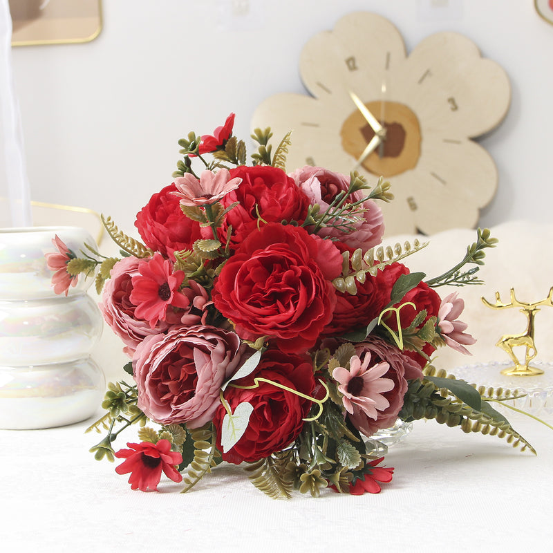 Silk Peony Bouquet, 13" Tall,  for Wedding, Home Decor, Event Arrangements