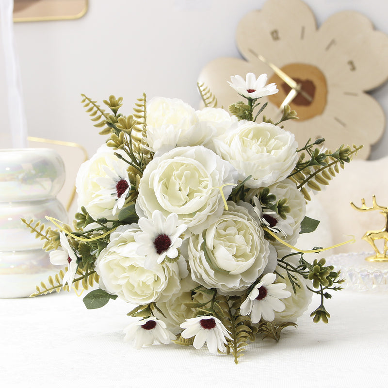 Silk Peony Bouquet, 13" Tall,  for Wedding, Home Decor, Event Arrangements