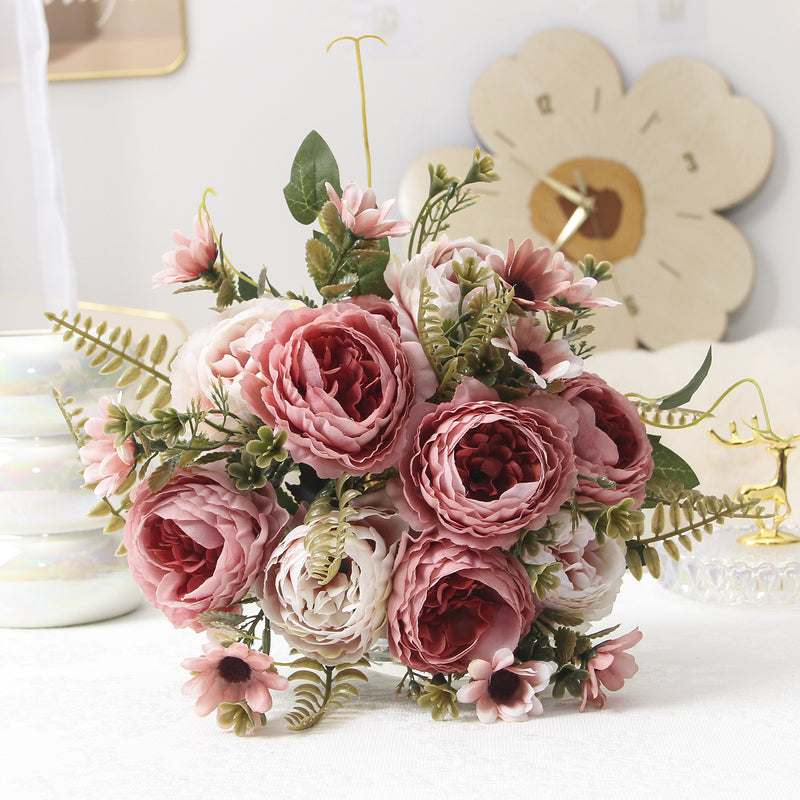 Silk Peony Bouquet, 13" Tall,  for Wedding, Home Decor, Event Arrangements