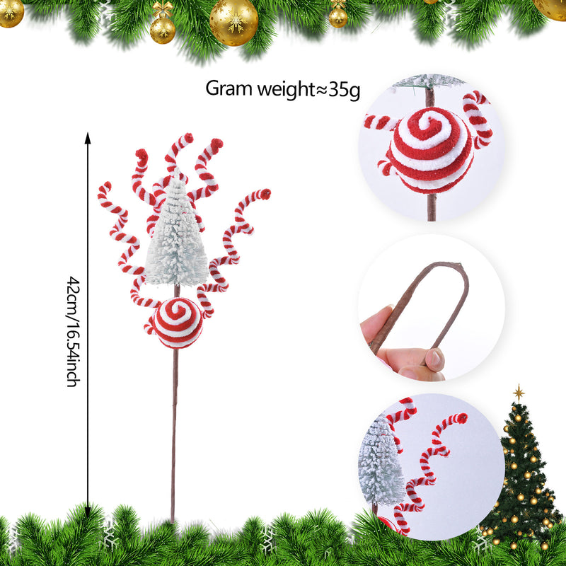Set of 5 Realistic Christmas Lollipop Ornaments, Red & White Candy Cane Hanging Decor for Tree, DIY Holiday Crafts, Bulk Party Decorations