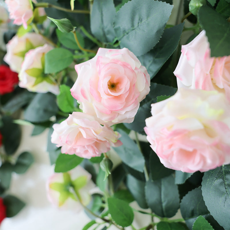 Silk Rose Vine Wall Hanging, 35" Long, Real-Touch Faux Floral Decor for Home, Weddings & Events, Bulk-Friendly