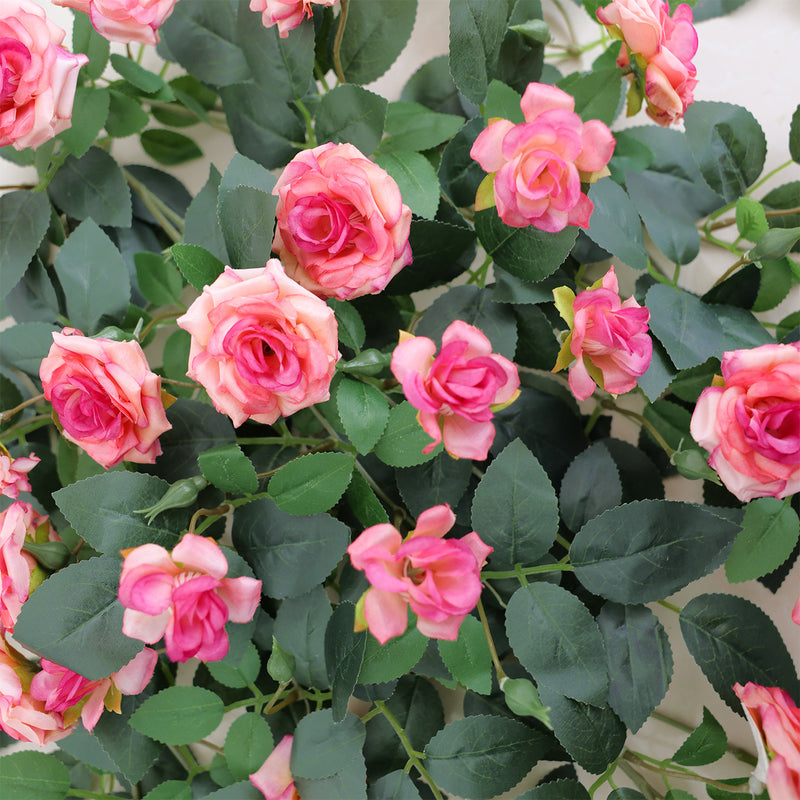 Silk Rose Vine Wall Hanging, 35" Long, Real-Touch Faux Floral Decor for Home, Weddings & Events, Bulk-Friendly