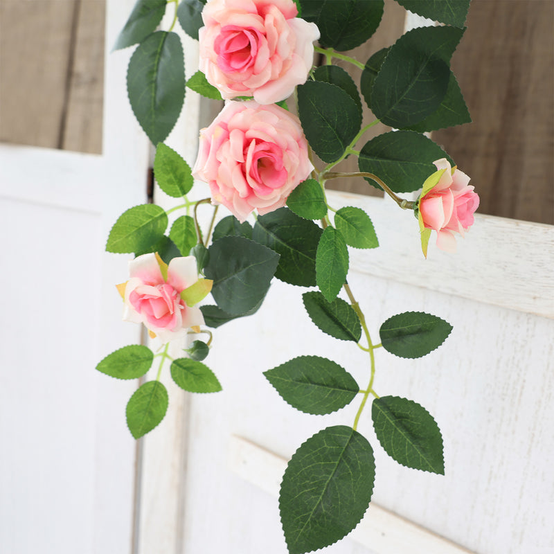 Silk Rose Vine Wall Hanging, 35" Long, Real-Touch Faux Floral Decor for Home, Weddings & Events, Bulk-Friendly