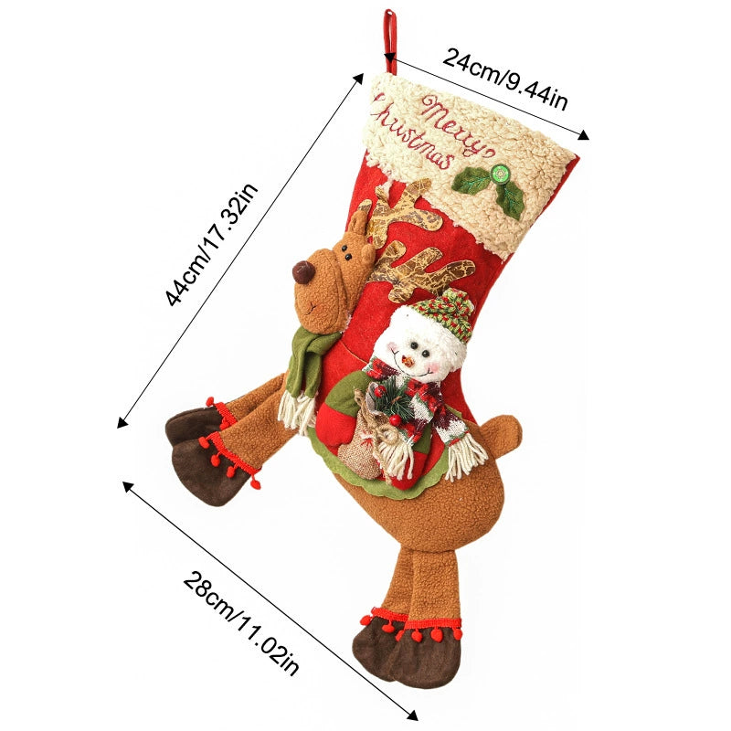 Christmas Stocking Decorations, 17" Festive Holiday Socks, Perfect for Tree Hanging, Gifting, and Seasonal Home Decor