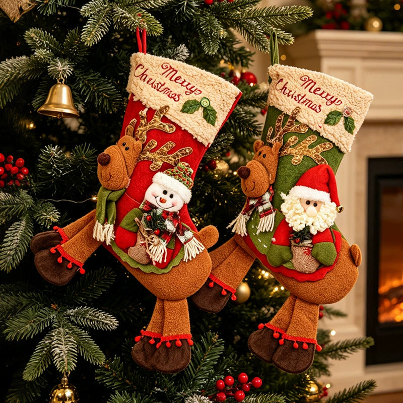 Christmas Stocking Decorations, 17" Festive Holiday Socks, Perfect for Tree Hanging, Gifting, and Seasonal Home Decor