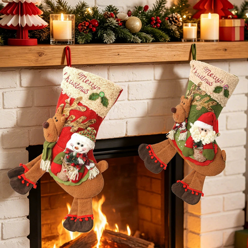 Christmas Stocking Decorations, 17" Festive Holiday Socks, Perfect for Tree Hanging, Gifting, and Seasonal Home Decor