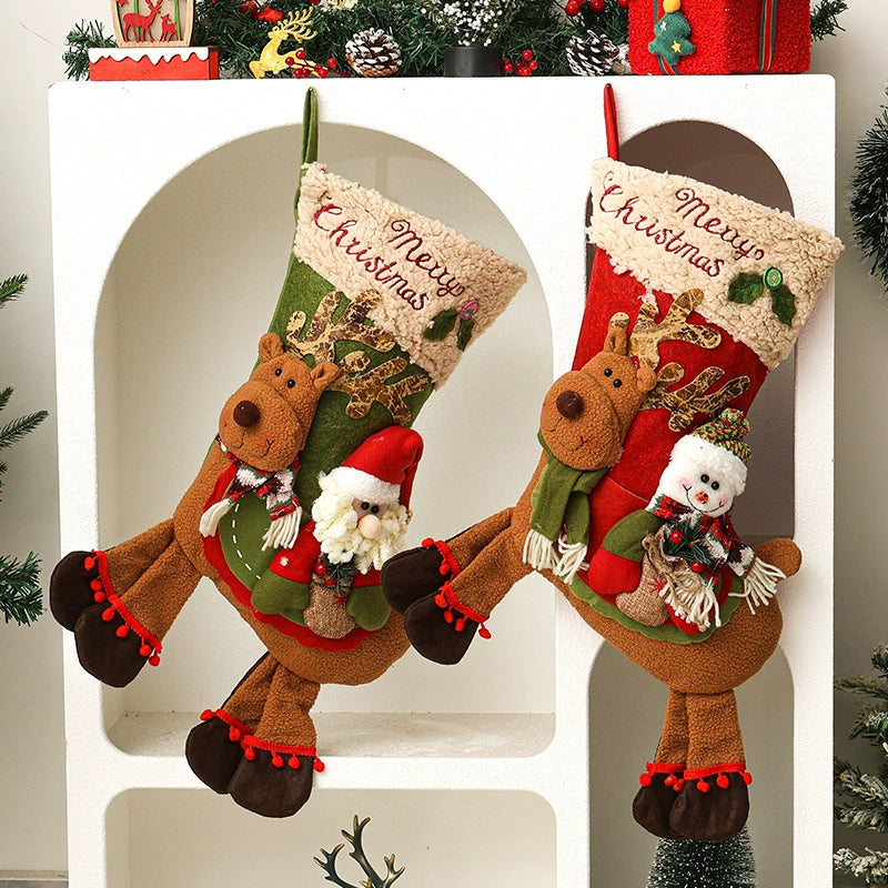 Christmas Stocking Decorations, 17" Festive Holiday Socks, Perfect for Tree Hanging, Gifting, and Seasonal Home Decor