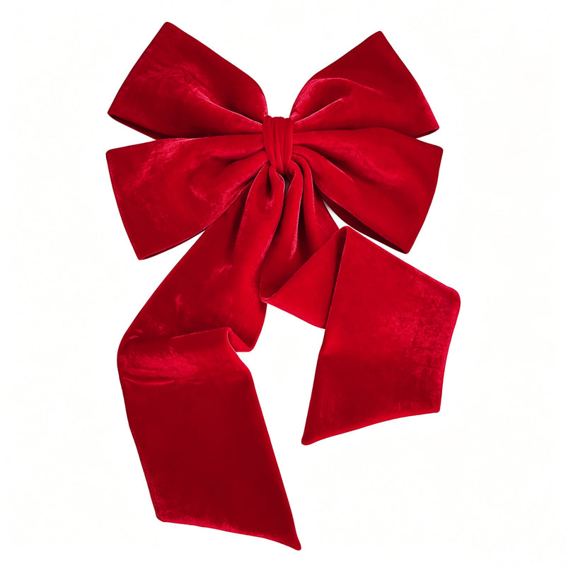 Extra Large Velvet Christmas Bow Decoration, 44" Wide, Rich Red Velvet, Perfect for Weddings, Events, Holiday Decor & Home Styling