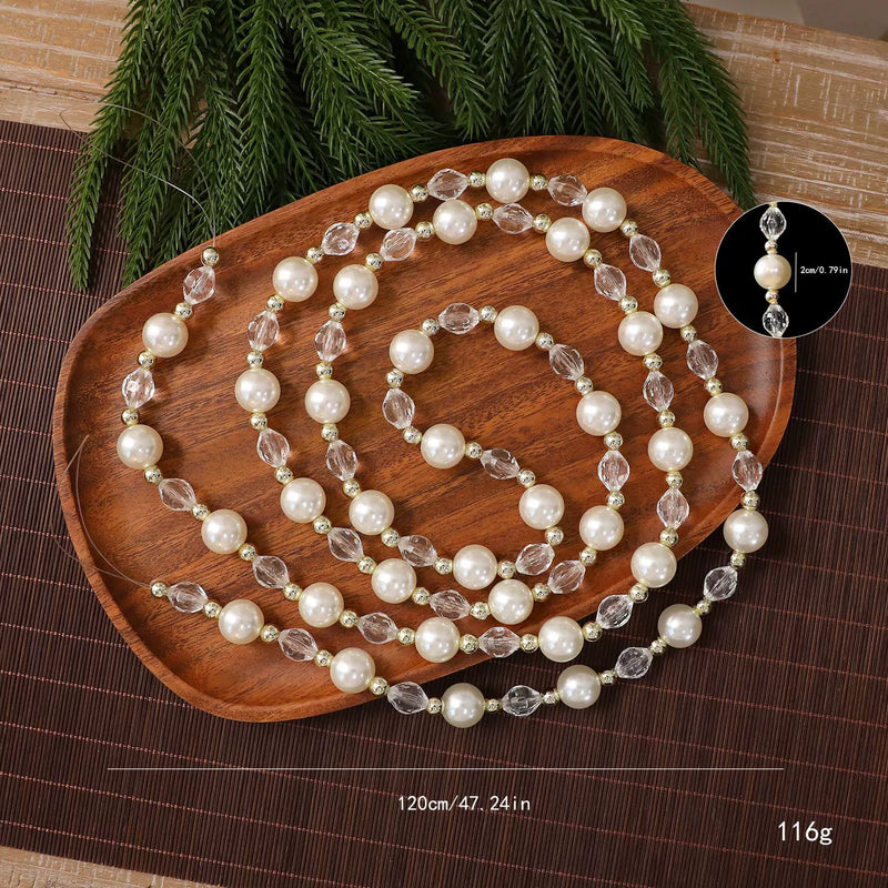 47" Real-Touch Christmas Bead Garland, DIY Holiday Decor, Tree Ornament, Party & Home Decoration
