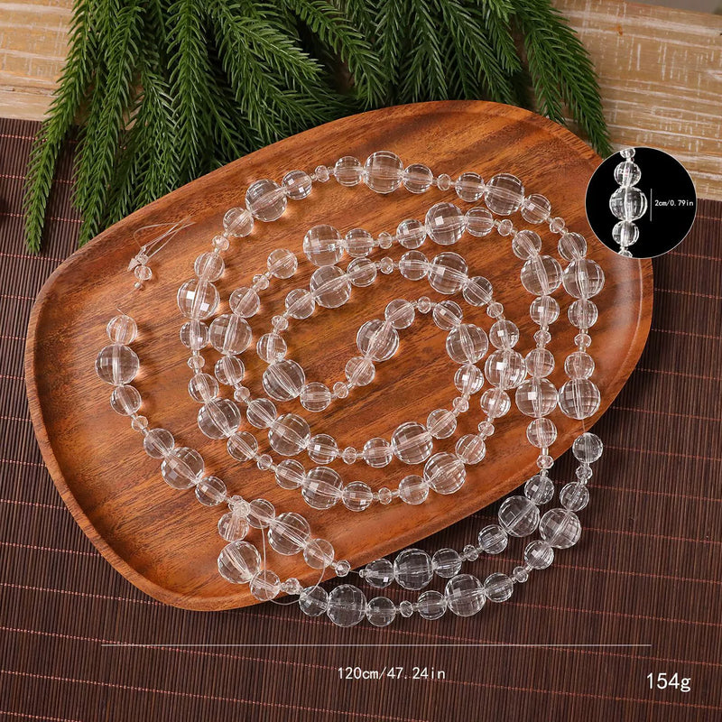 47" Real-Touch Christmas Bead Garland, DIY Holiday Decor, Tree Ornament, Party & Home Decoration