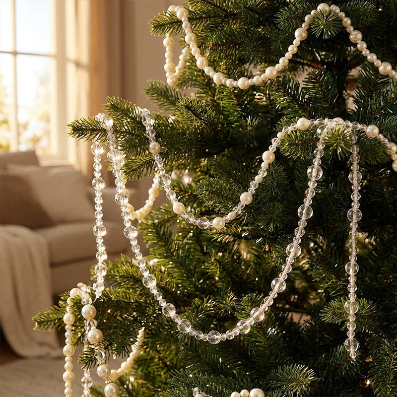 47" Real-Touch Christmas Bead Garland, DIY Holiday Decor, Tree Ornament, Party & Home Decoration