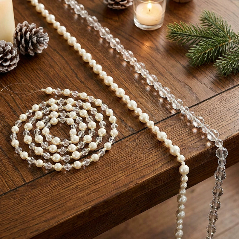 47" Real-Touch Christmas Bead Garland, DIY Holiday Decor, Tree Ornament, Party & Home Decoration
