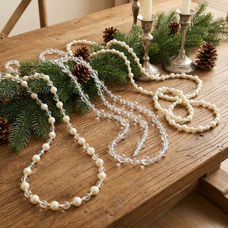 47" Real-Touch Christmas Bead Garland, DIY Holiday Decor, Tree Ornament, Party & Home Decoration