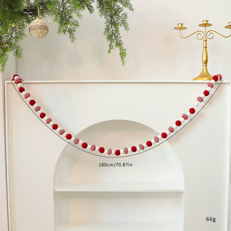 Bow Garland Christmas Tree Decor, 71" Festive Holiday Decoration for Home, Events, and Commercial Spaces