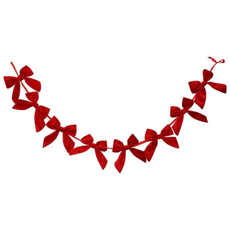 Bow Garland Christmas Tree Decor, 71" Festive Holiday Decoration for Home, Events, and Commercial Spaces