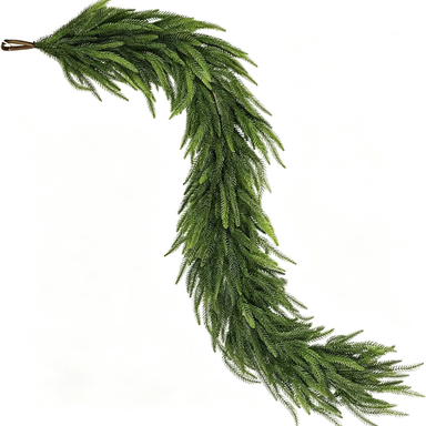 2.7m (9ft) Real-Touch Plastic Norfolk Pine Garland, Christmas Holiday Decor, Indoor Festive Arrangements, Wedding & Event Decor