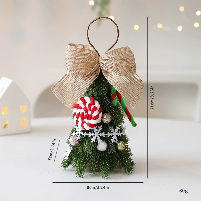 Mini Christmas Tree Decorations, 8" Tall, Real-Touch Artificial Pine, Festive Holiday Home Decor, Wedding & Event Styling, Bulk Wholesale Options