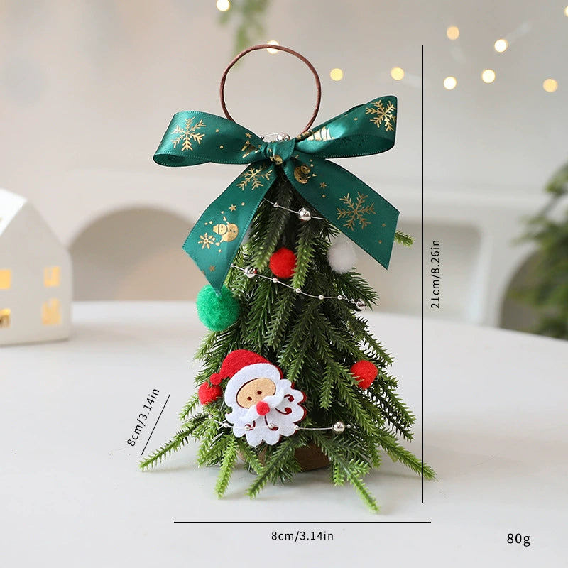 Mini Christmas Tree Decorations, 8" Tall, Real-Touch Artificial Pine, Festive Holiday Home Decor, Wedding & Event Styling, Bulk Wholesale Options