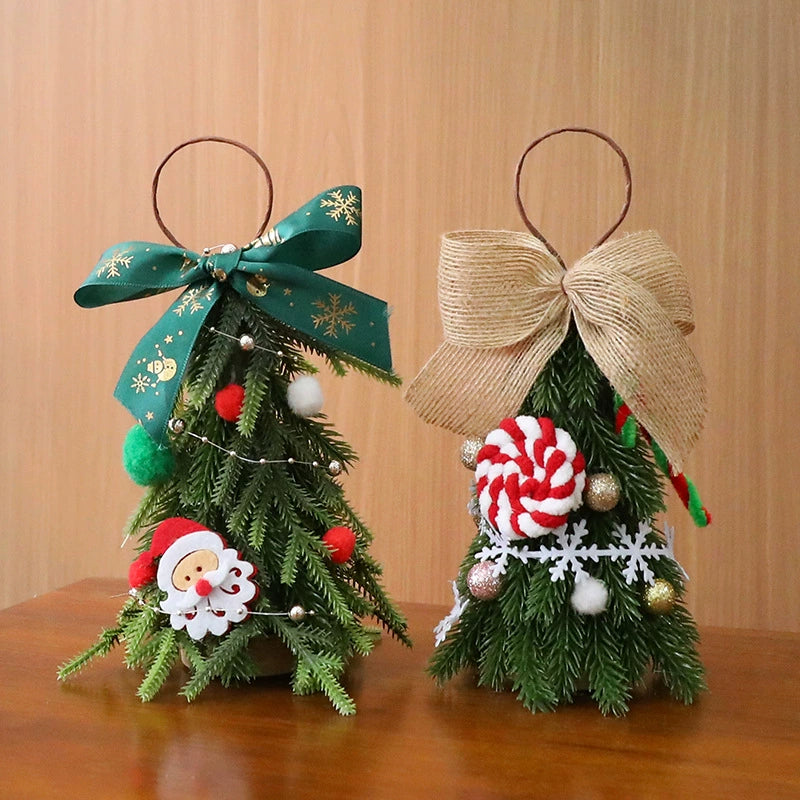 Mini Christmas Tree Decorations, 8" Tall, Real-Touch Artificial Pine, Festive Holiday Home Decor, Wedding & Event Styling, Bulk Wholesale Options