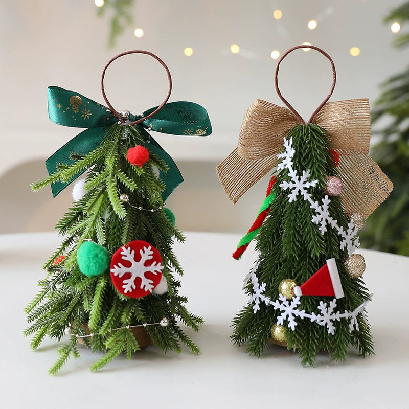 Mini Christmas Tree Decorations, 8" Tall, Real-Touch Artificial Pine, Festive Holiday Home Decor, Wedding & Event Styling, Bulk Wholesale Options