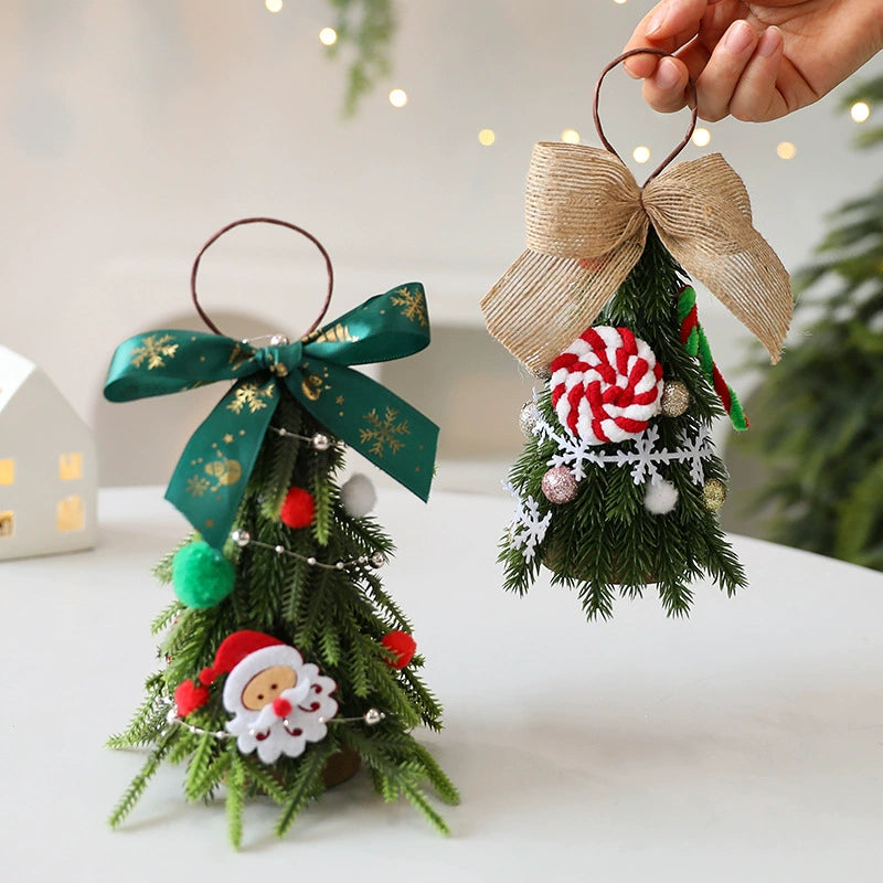 Mini Christmas Tree Decorations, 8" Tall, Real-Touch Artificial Pine, Festive Holiday Home Decor, Wedding & Event Styling, Bulk Wholesale Options
