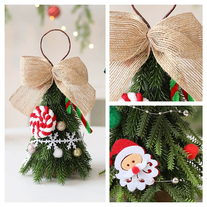 Mini Christmas Tree Decorations, 8" Tall, Real-Touch Artificial Pine, Festive Holiday Home Decor, Wedding & Event Styling, Bulk Wholesale Options
