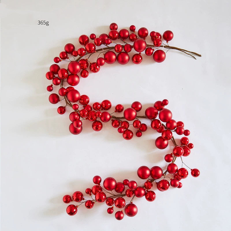 Christmas Glitter Ball Garland, 71" Long, 8 Styles, Festive Holiday Decor for Home, Weddings, Events, and Retail Displays