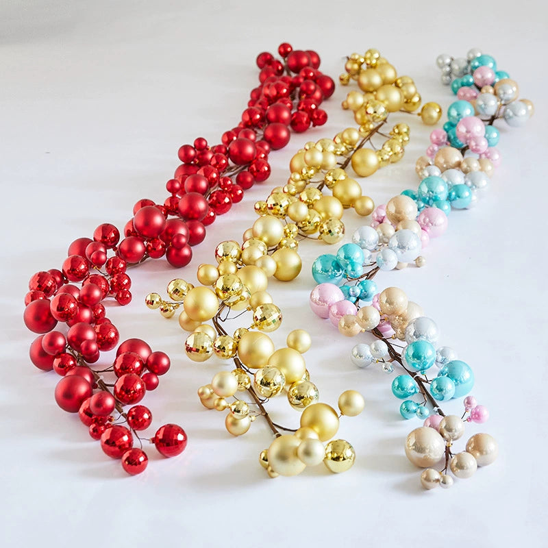 Christmas Glitter Ball Garland, 71" Long, 8 Styles, Festive Holiday Decor for Home, Weddings, Events, and Retail Displays