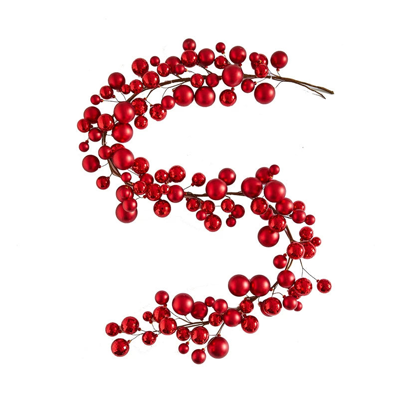 Christmas Glitter Ball Garland, 71" Long, 8 Styles, Festive Holiday Decor for Home, Weddings, Events, and Retail Displays