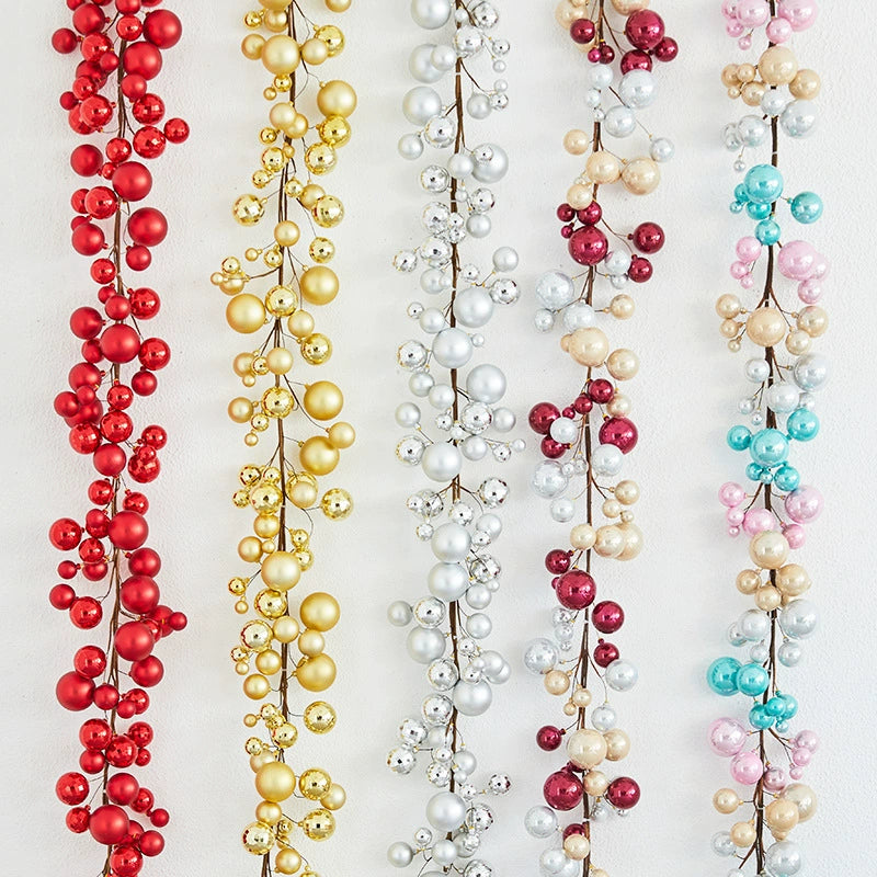 Christmas Glitter Ball Garland, 71" Long, 8 Styles, Festive Holiday Decor for Home, Weddings, Events, and Retail Displays