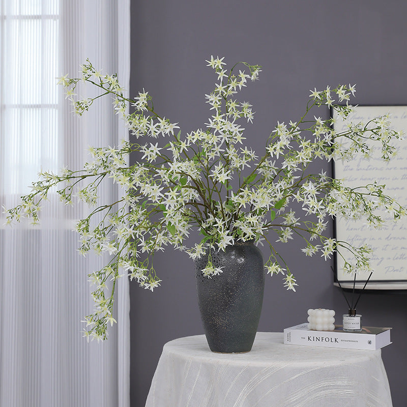 Snow Willow Dancing Orchid Faux Floral Stem, 47", Silk-Like Texture, Perfect for Weddings, Home Decor, and Commercial Spaces
