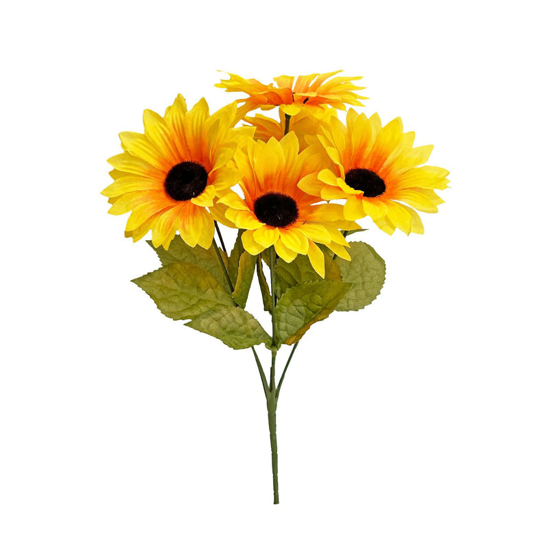 Sunflower Stems - Set of 6 Realistic Silk Flowers for Vases, 12" Tall, Perfect for Home Decor, Weddings & Events, Bulk Pricing Available