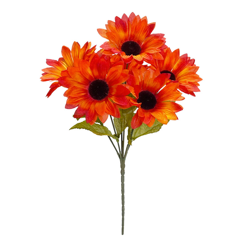 Sunflower Stems - Set of 6 Realistic Silk Flowers for Vases, 12" Tall, Perfect for Home Decor, Weddings & Events, Bulk Pricing Available