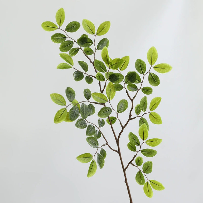 32" Realistic Artificial Podocarpus Leaves, Green/Burgundy/Orange-Red, Floral Stems for Home Decor, Weddings, Commercial Displays