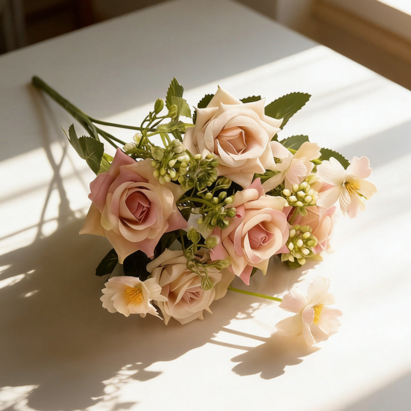 Realistic Artificial Roses, 11" Stems - Bulk Floral Supplies for Weddings, Events & Home Decor (Single Stems or Bundles)