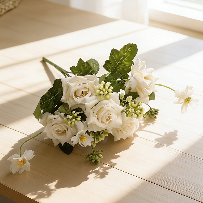Realistic Artificial Roses, 11" Stems - Bulk Floral Supplies for Weddings, Events & Home Decor (Single Stems or Bundles)
