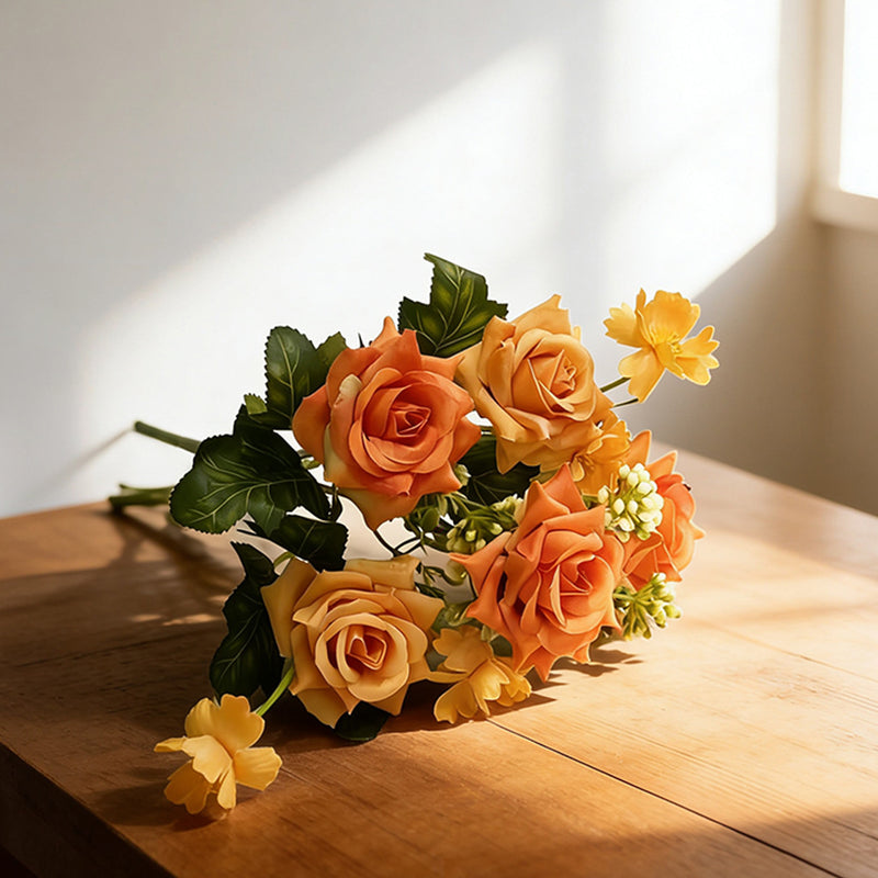 Realistic Artificial Roses, 11" Stems - Bulk Floral Supplies for Weddings, Events & Home Decor (Single Stems or Bundles)