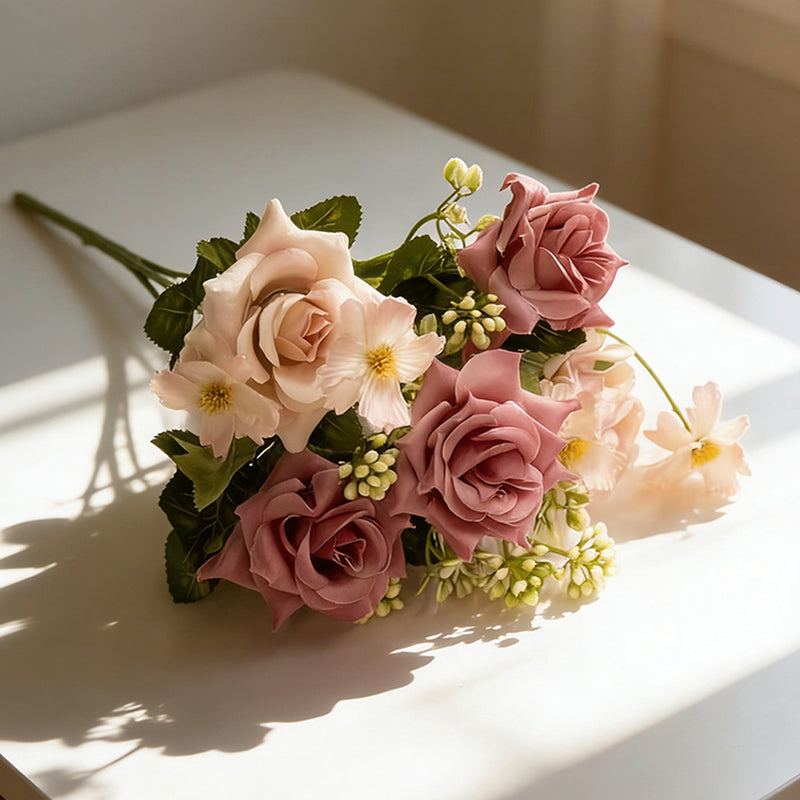 Realistic Artificial Roses, 11" Stems - Bulk Floral Supplies for Weddings, Events & Home Decor (Single Stems or Bundles)