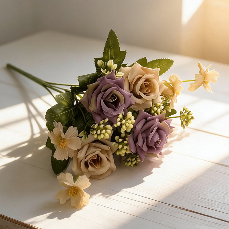 Realistic Artificial Roses, 11" Stems - Bulk Floral Supplies for Weddings, Events & Home Decor (Single Stems or Bundles)