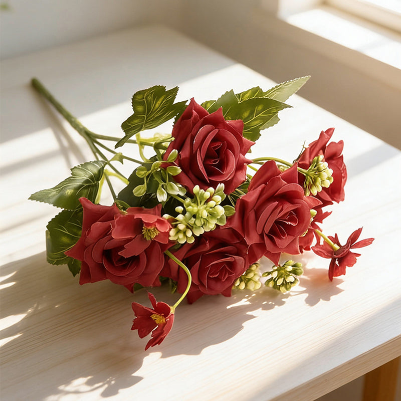 Realistic Artificial Roses, 11" Stems - Bulk Floral Supplies for Weddings, Events & Home Decor (Single Stems or Bundles)