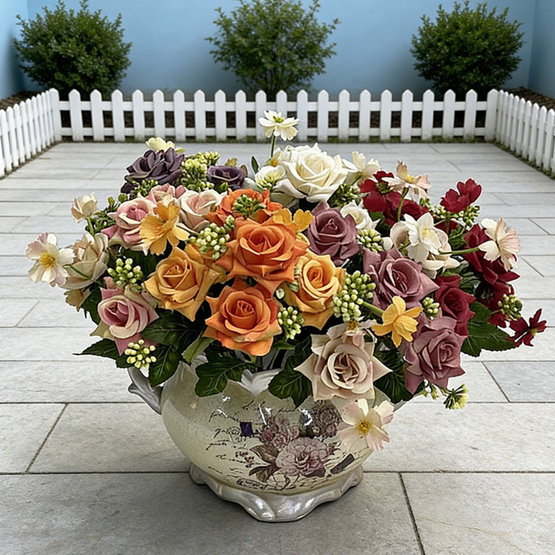 Realistic Artificial Roses, 11" Stems - Bulk Floral Supplies for Weddings, Events & Home Decor (Single Stems or Bundles)