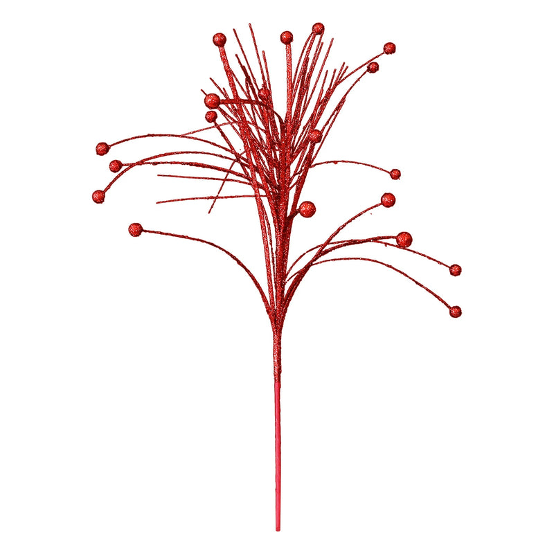 Festive Gold Line Christmas Tree Decorations, Set of 5 Stems in Red & Champagne, Premium Holiday Decor for Home, Events, and Retail Displays