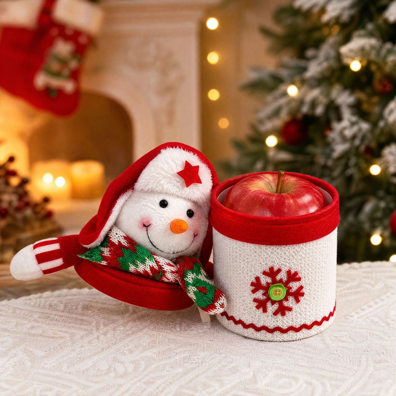 Christmas Apple Box Gift Set, 11" High, 4" Wide, Perfect for Holiday Decor, Gifting, and Bulk Wholesale Orders