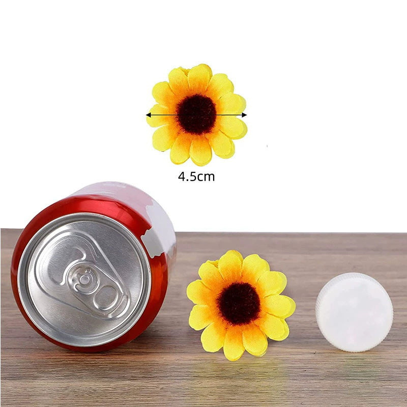 2" Silk Sunflower Heads, Pack of 50 - Realistic DIY Floral Stems for Wedding Bouquets, Home Decor, Centerpieces & Bulk Arrangements