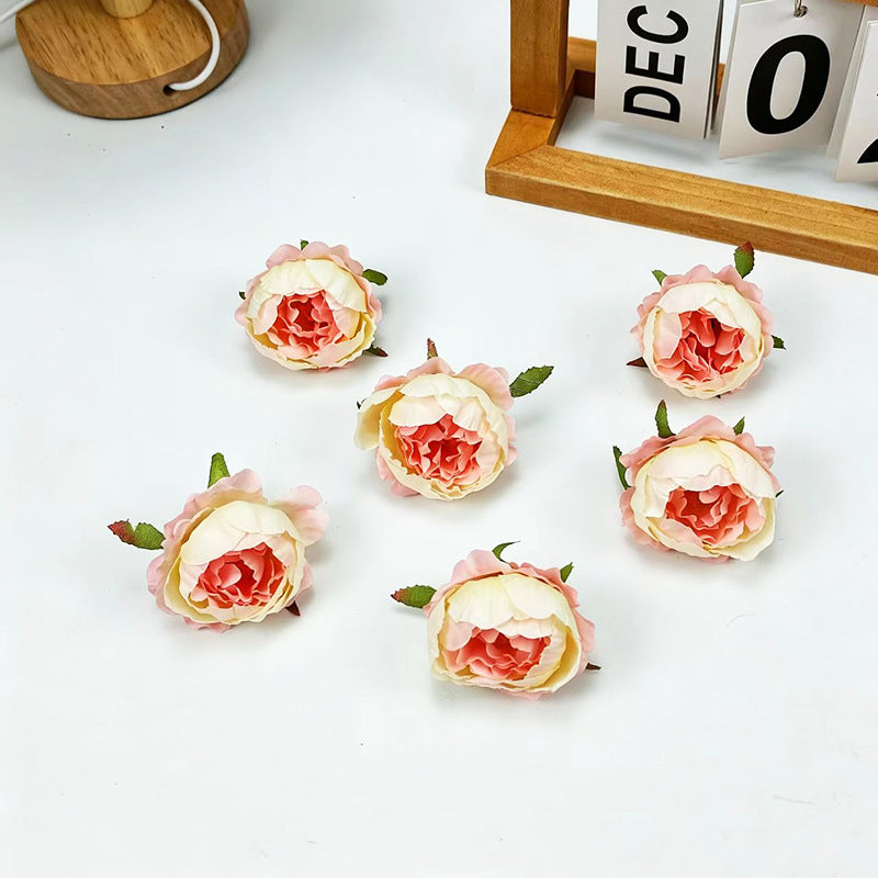 Silk Peony & Rose Flowers, 2" Wide (5cm) - 10-Pack for Wedding Bouquets, Corsages, DIY Floral Arrangements & Home Decor