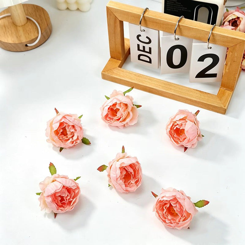 Silk Peony & Rose Flowers, 2" Wide (5cm) - 10-Pack for Wedding Bouquets, Corsages, DIY Floral Arrangements & Home Decor