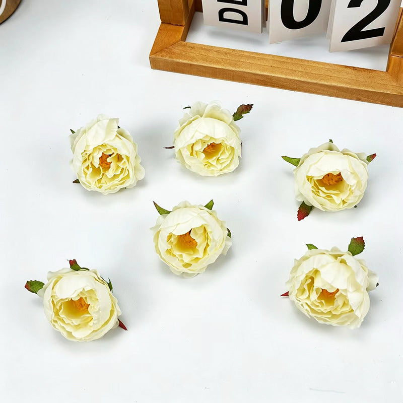 Silk Peony & Rose Flowers, 2" Wide (5cm) - 10-Pack for Wedding Bouquets, Corsages, DIY Floral Arrangements & Home Decor