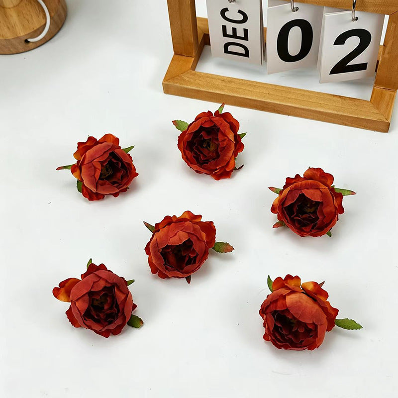 Silk Peony & Rose Flowers, 2" Wide (5cm) - 10-Pack for Wedding Bouquets, Corsages, DIY Floral Arrangements & Home Decor