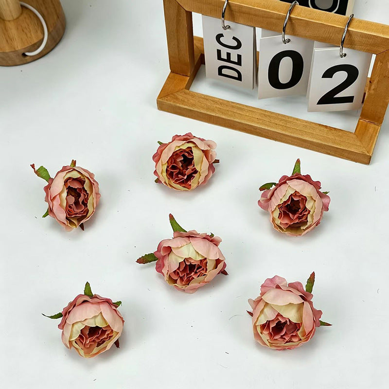 Silk Peony & Rose Flowers, 2" Wide (5cm) - 10-Pack for Wedding Bouquets, Corsages, DIY Floral Arrangements & Home Decor